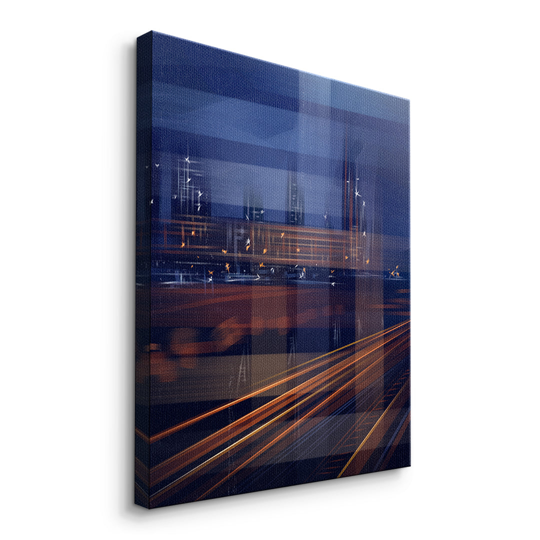 A City Night Permeated with Light Leinwandbild Seitenansicht
