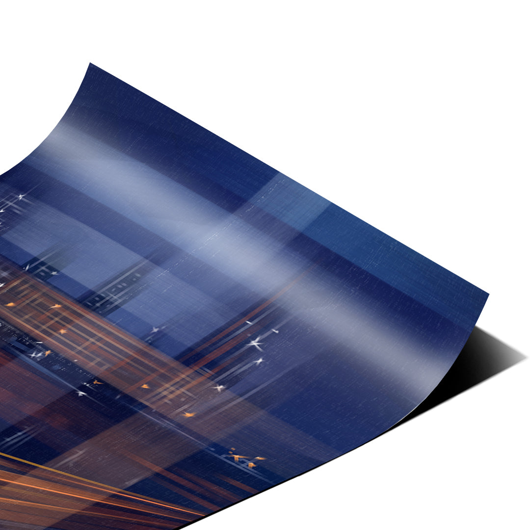 A City Night Permeated with Light Poster Detailansicht Ecke