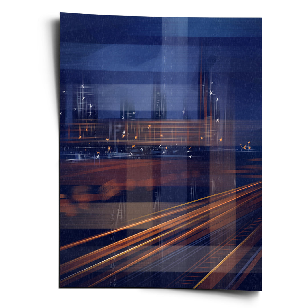A City Night Permeated with Light Poster