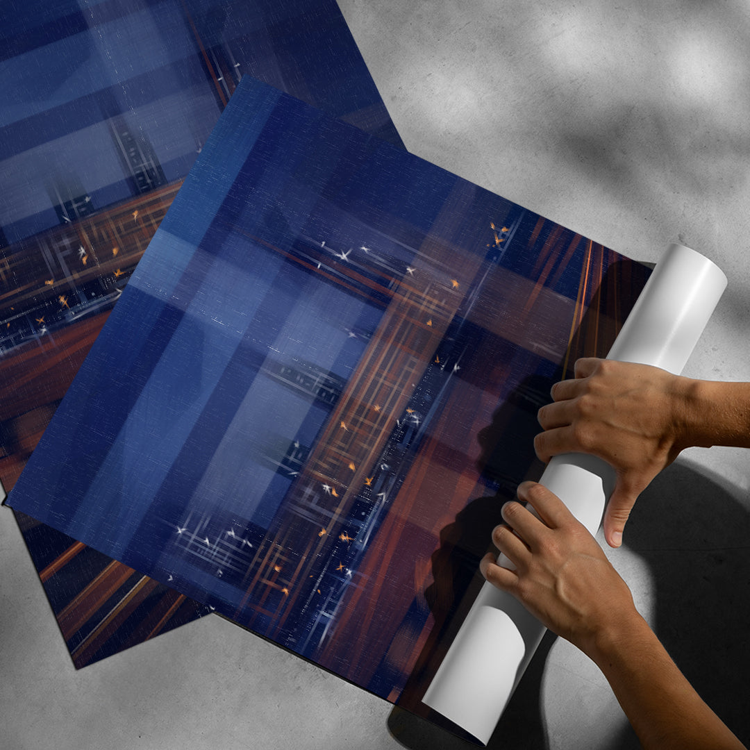 A City Night Permeated with Light Poster gerollt