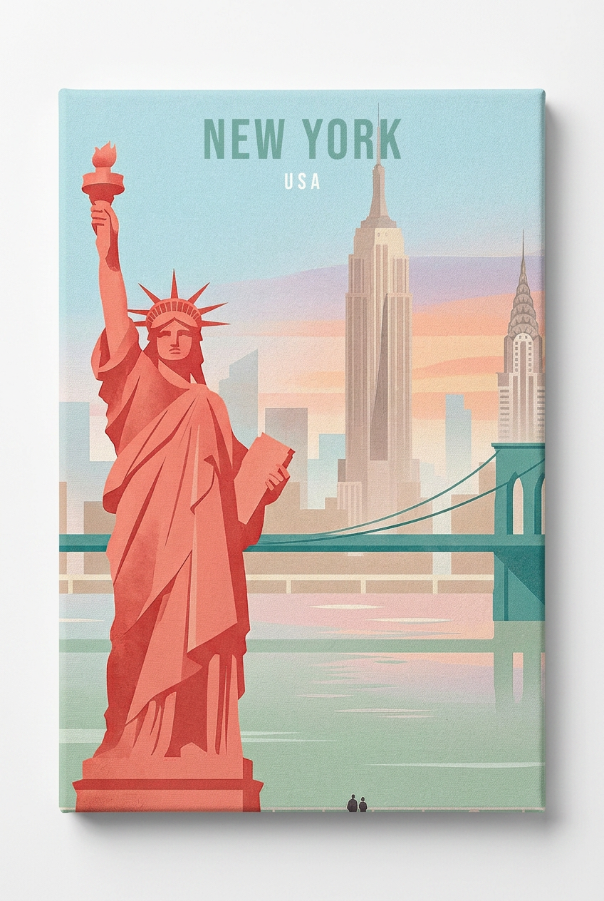 DOTCOMCANVAS New York Leinwandbild Vorderansicht ohne Rahmen