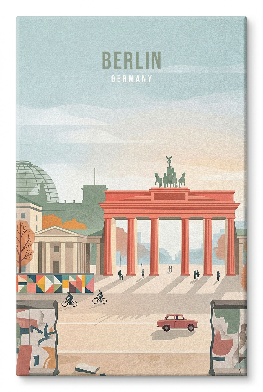 DOTCOMCANVAS Berlin Leinwandbild Vorderansicht ohne Rahmen