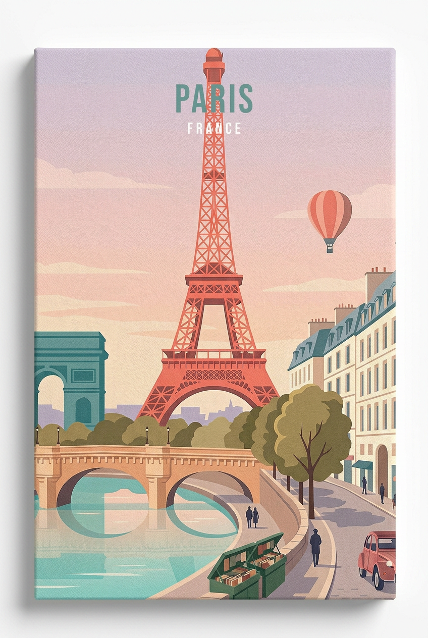 DOTCOMCANVAS Paris Leinwandbild Vorderansicht ohne Rahmen