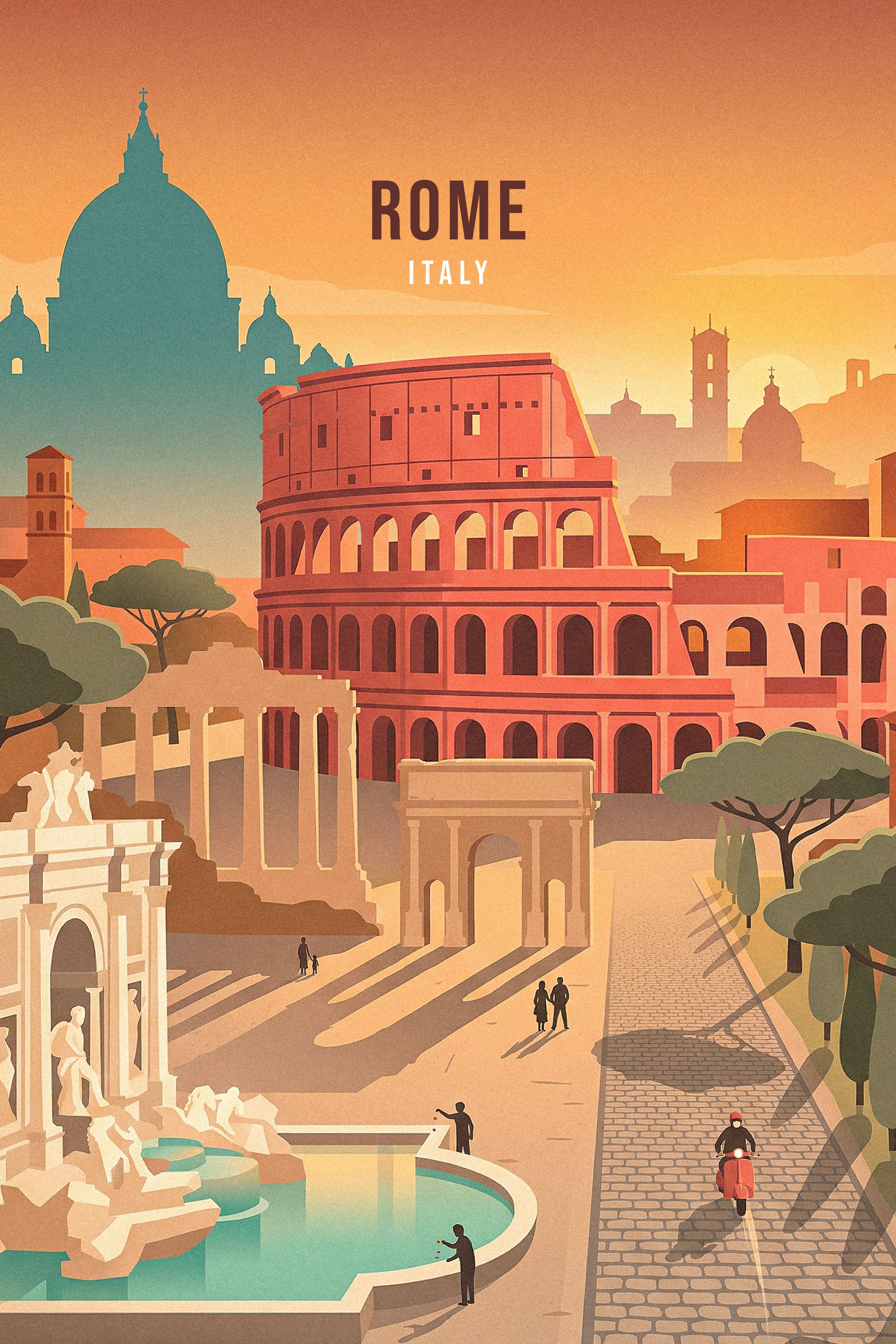DOTCOMCANVAS 3560 Rome Leinwandbild Originalmotiv