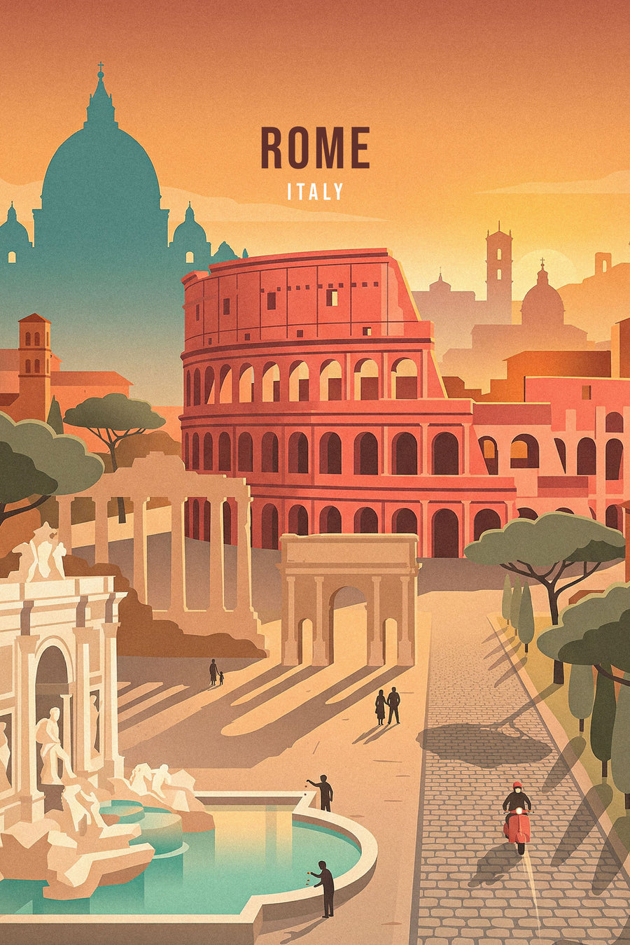 DOTCOMCANVAS 3560 Rome Leinwandbild Originalmotiv