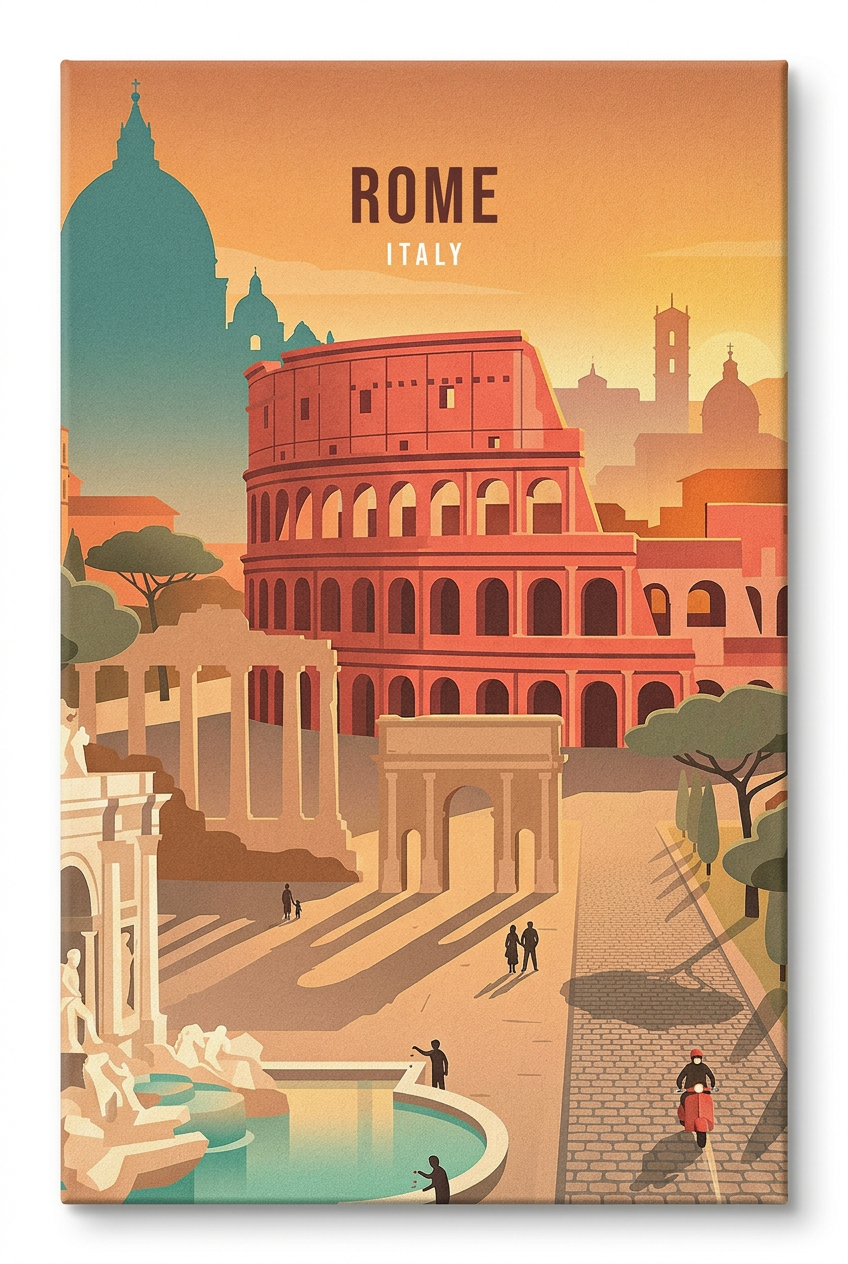 DOTCOMCANVAS Rome Leinwandbild Vorderansicht ohne Rahmen