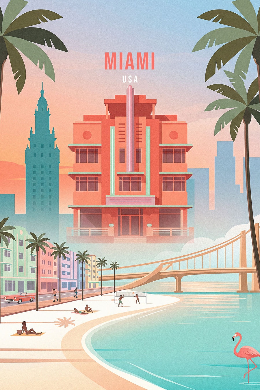 DOTCOMCANVAS 3562 Miami Leinwandbild Originalmotiv