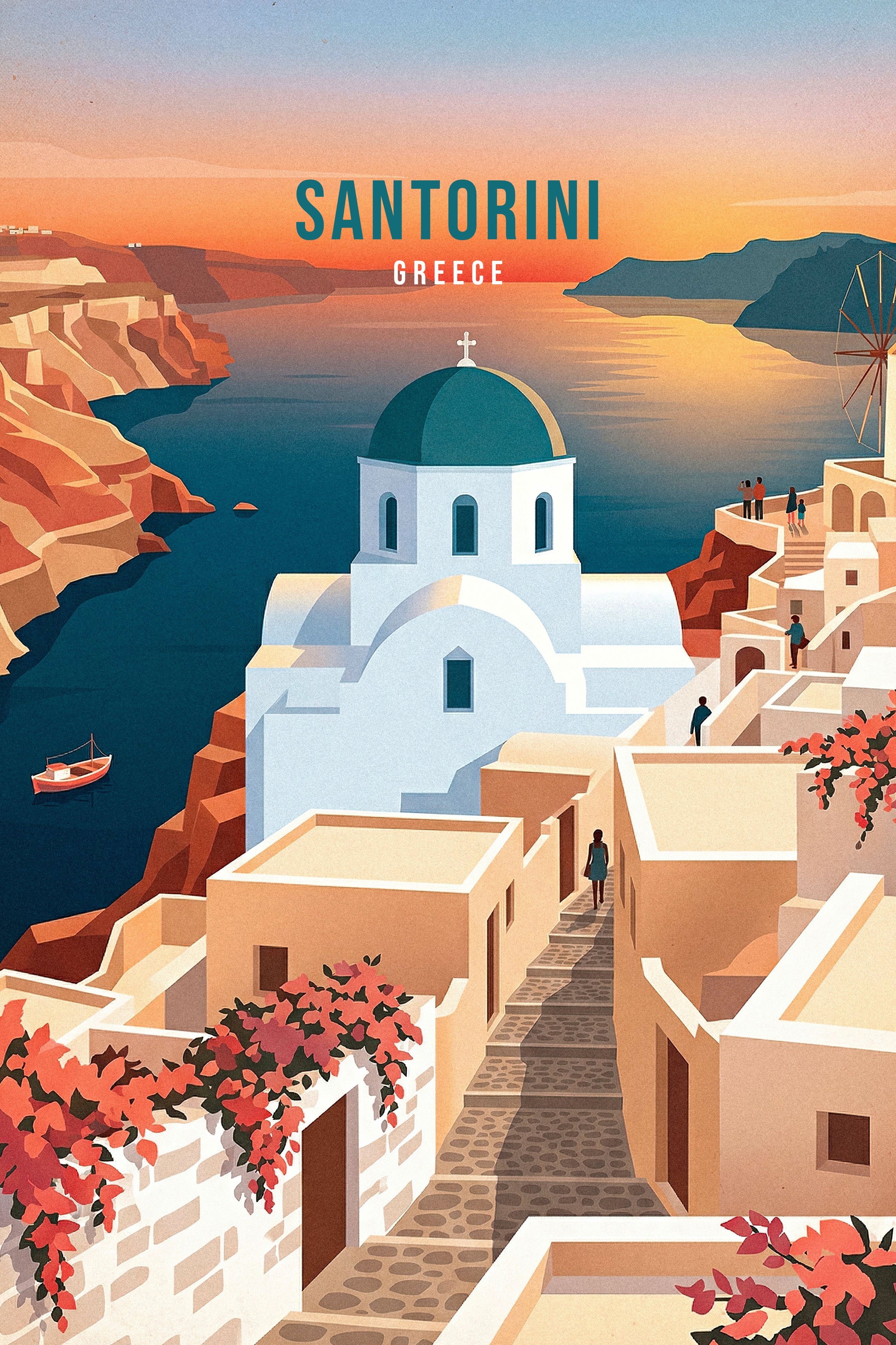 DOTCOMCANVAS 3563 Santorini Leinwandbild Originalmotiv