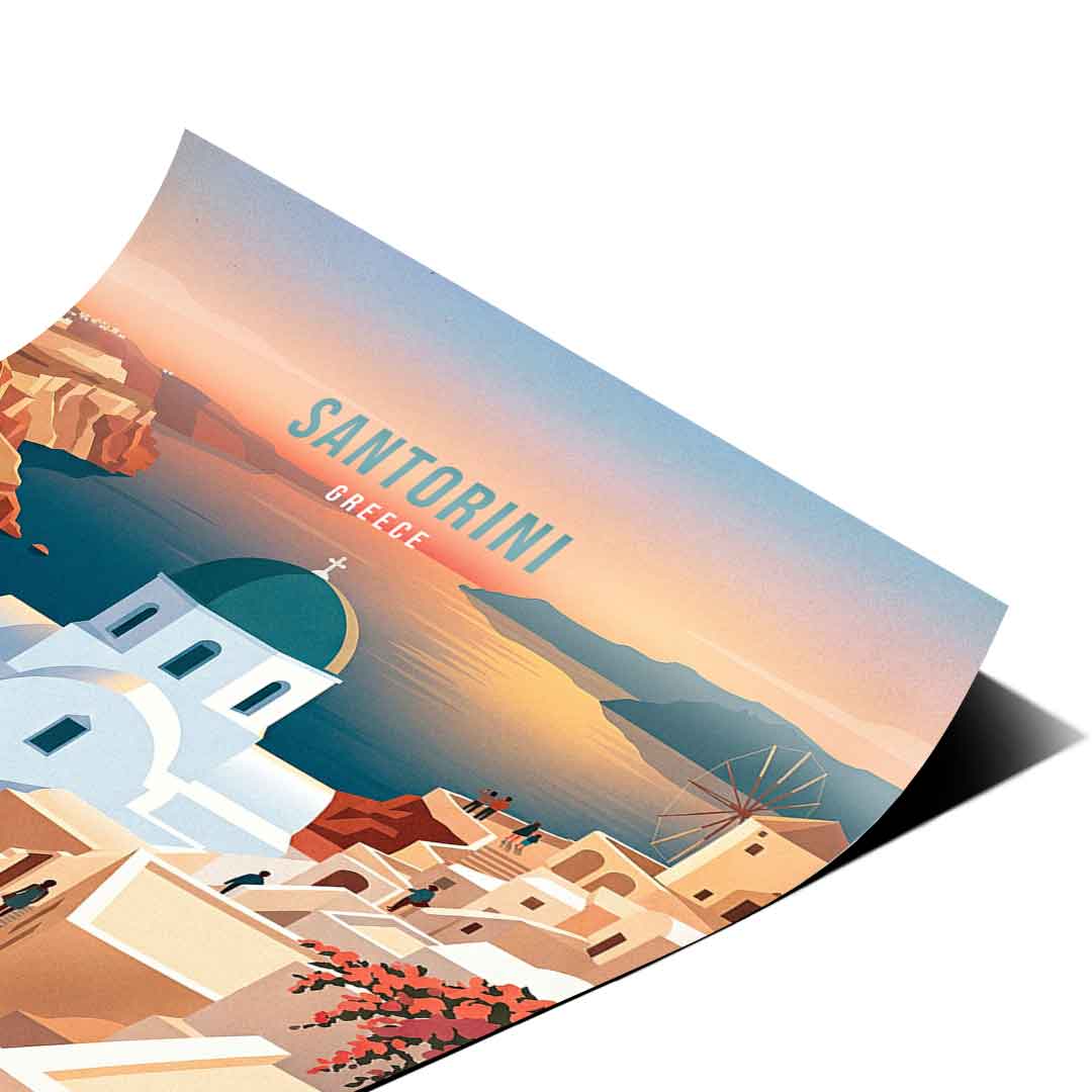 Santorini Poster Corner Detail 2