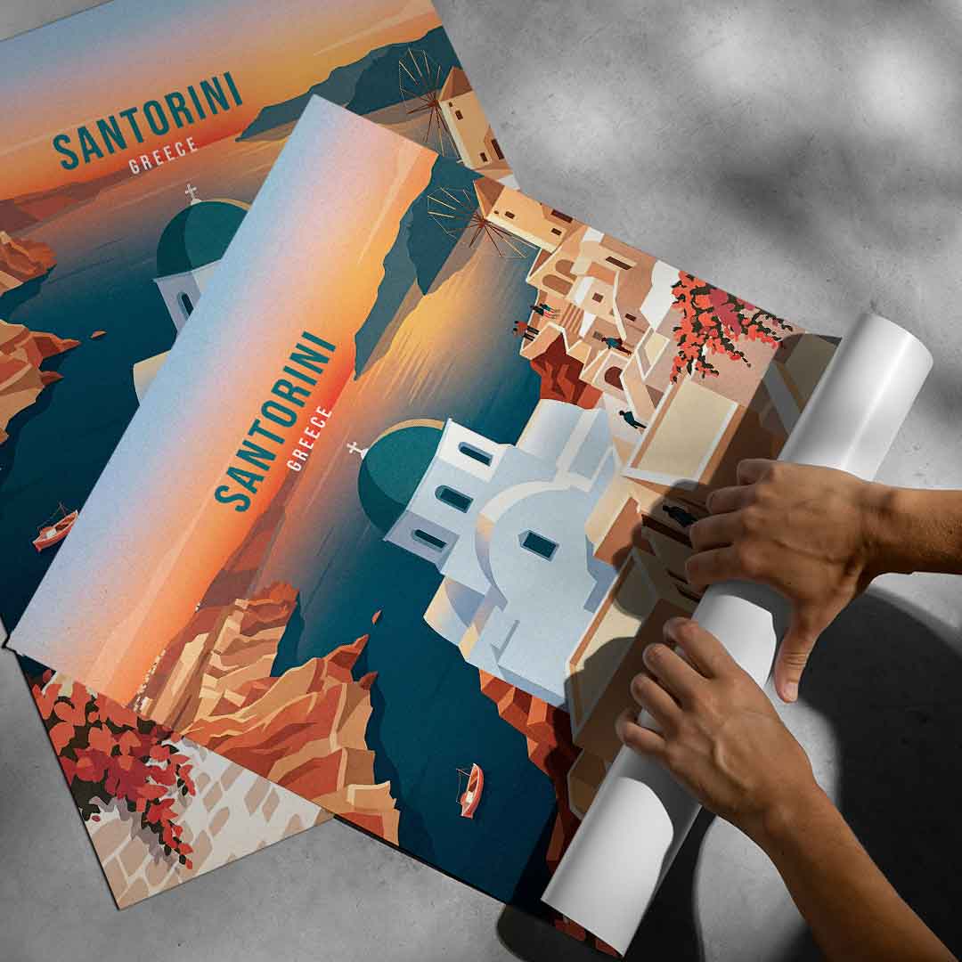 Santorini Poster Rollup