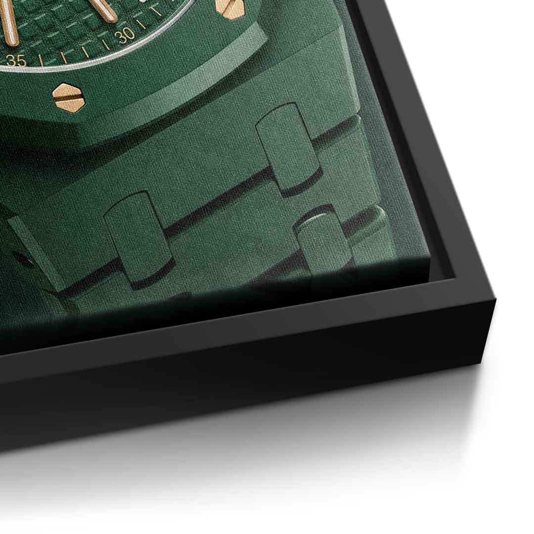 Luxury Timepiece – Tennis Leinwandbild Detail Schwarzer Rahmen