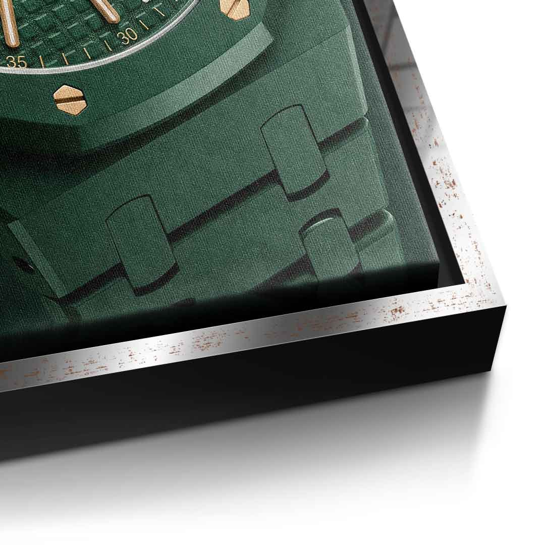Luxury Timepiece – Tennis Leinwandbild Detail Silberner Rahmen