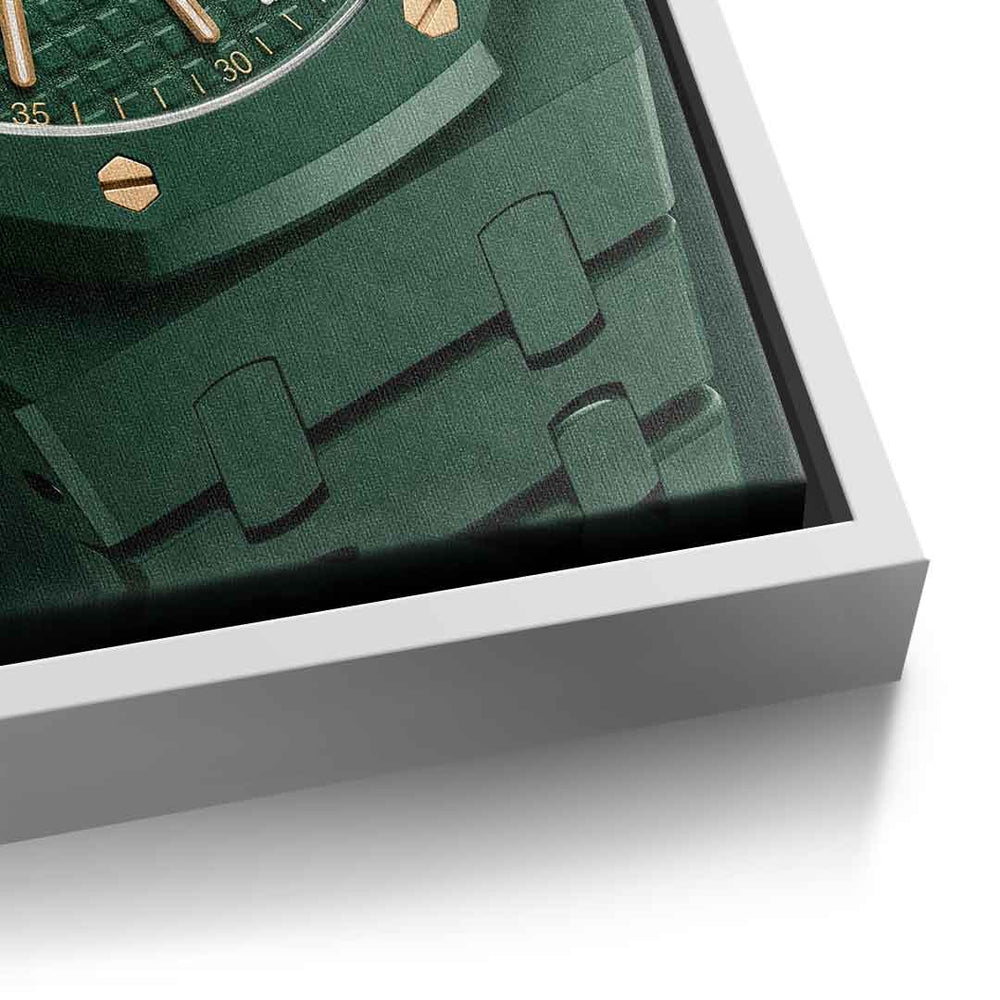 Luxury Timepiece – Tennis Leinwandbild Detail Weißer Rahmen