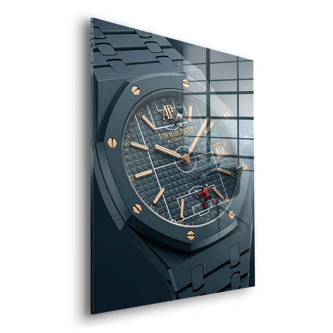 Luxury Timepiece – Football Acrylglasbild Seitenansicht Ohne Rahmen
