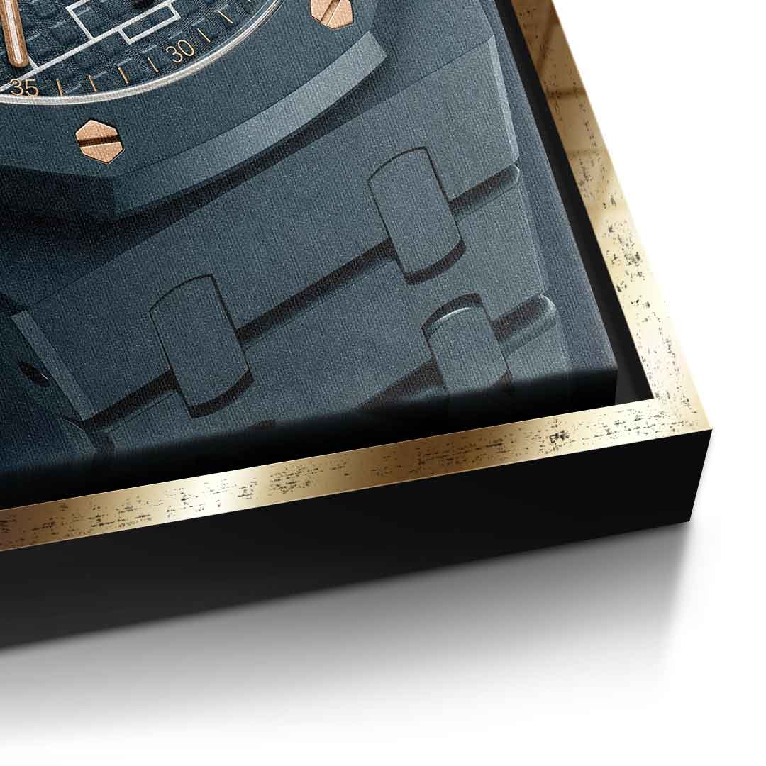 Luxury Timepiece – Football Leinwandbild Detail Gold