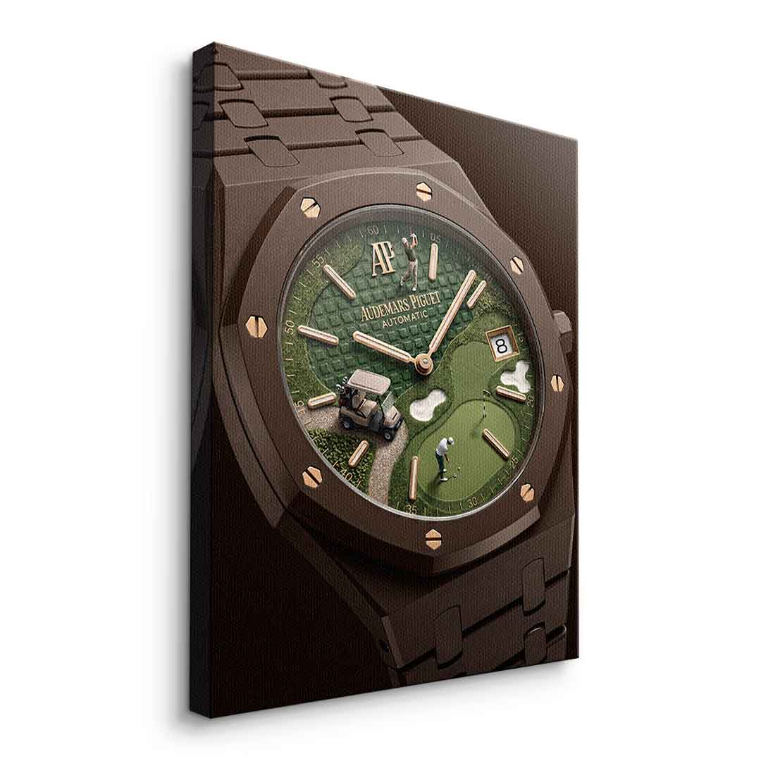 Luxury Timepiece – Golf Leinwandbild Seitenansicht Ohne Rahmen
