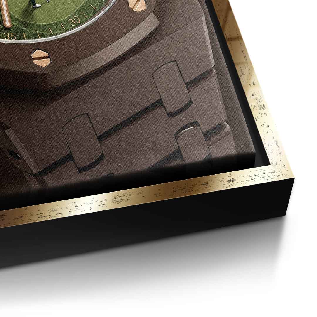 Luxury Timepiece – Golf Leinwandbild Detailansicht Gold