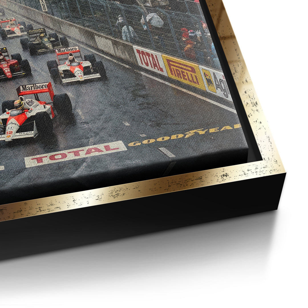 Paris F1 Leinwandbild – Detail goldener Rahmen