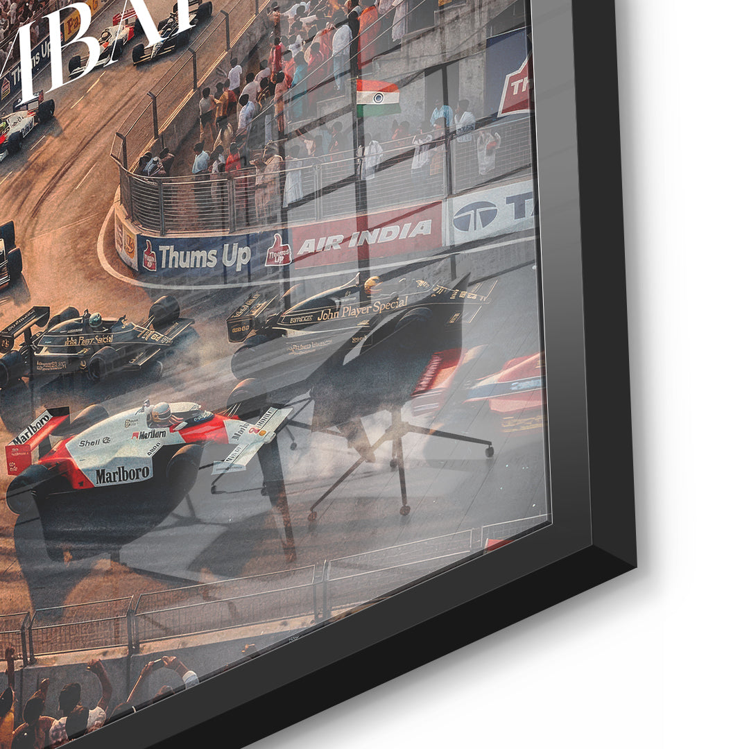 Mumbai F1 Acrylglas Detailansicht Schwarzer Rahmen