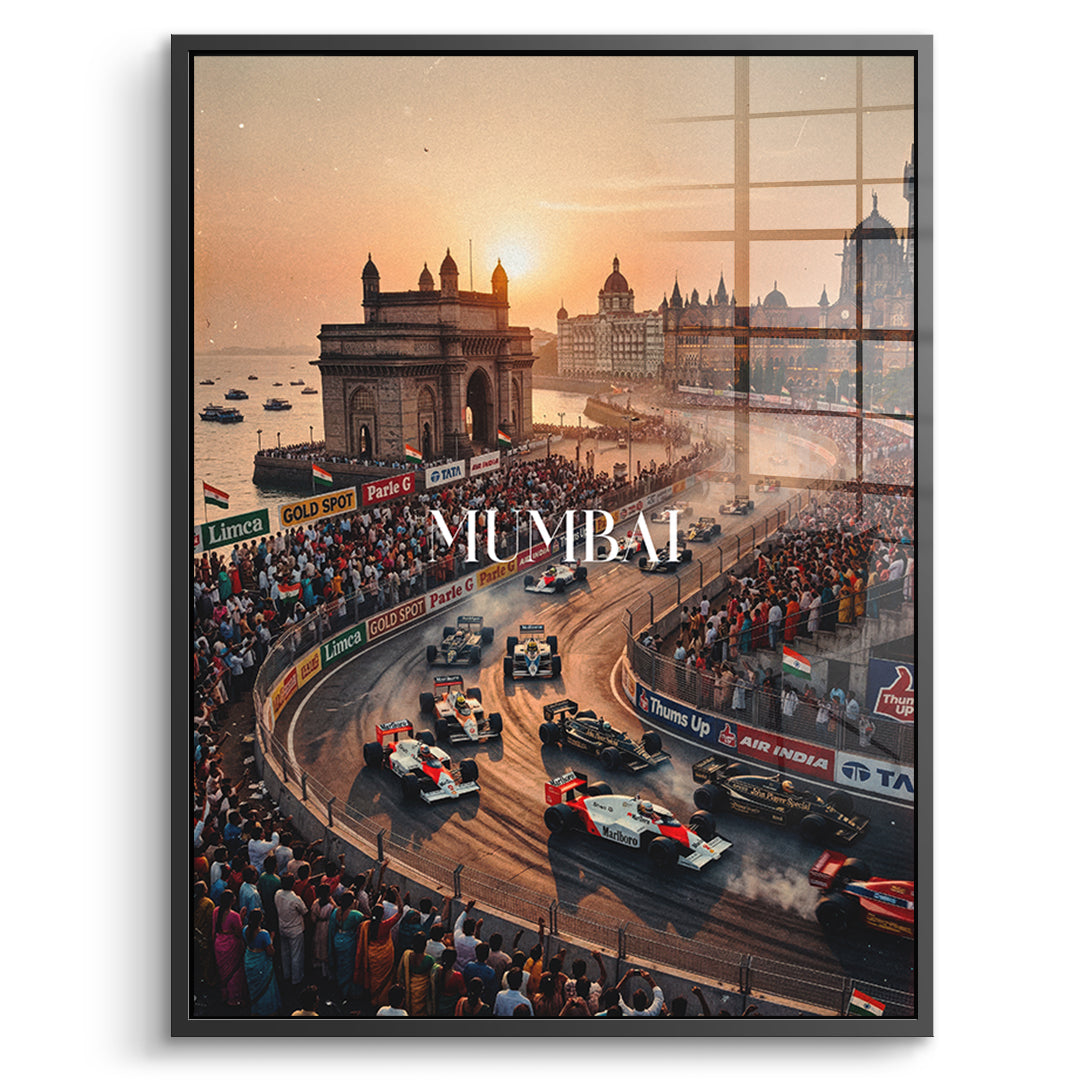 Mumbai F1 Acrylglas Schwarzer Rahmen
