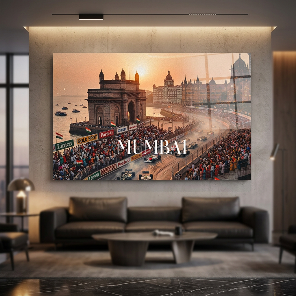 Mumbai F1 Acrylglas im Wohnzimmer