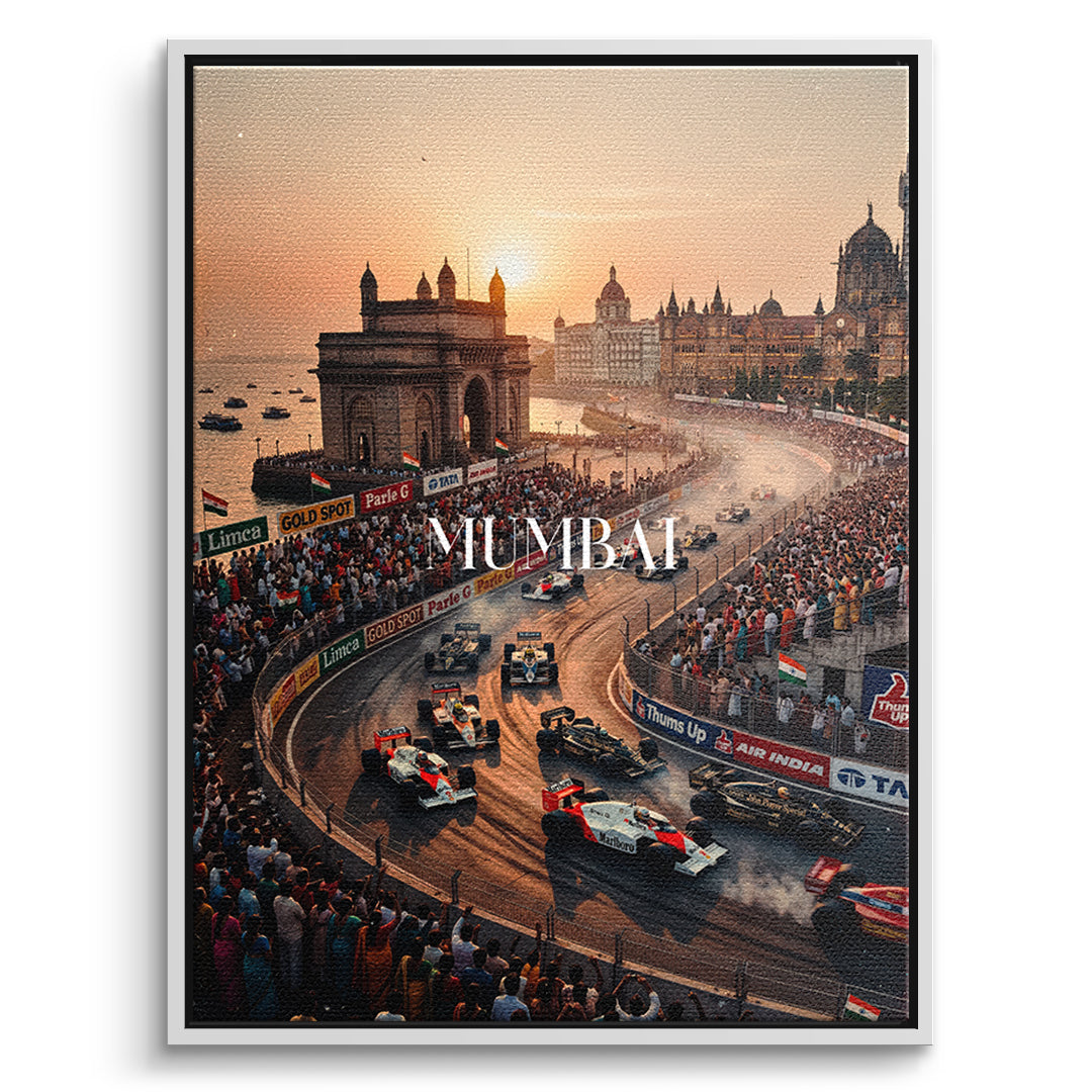 Mumbai F1 Leinwandbild Weißer Rahmen