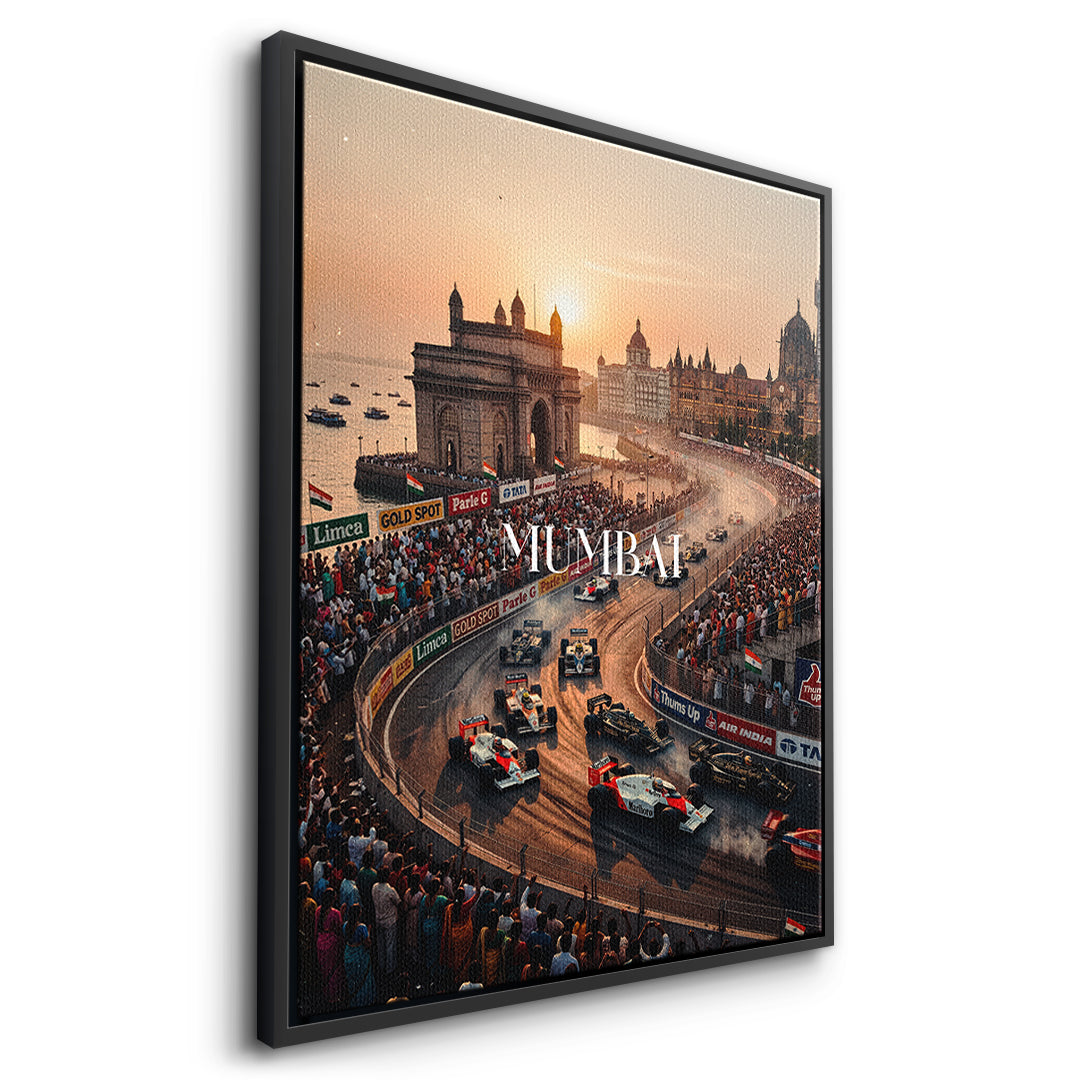 Mumbai F1 Seitenansicht Schwarzer Rahmen