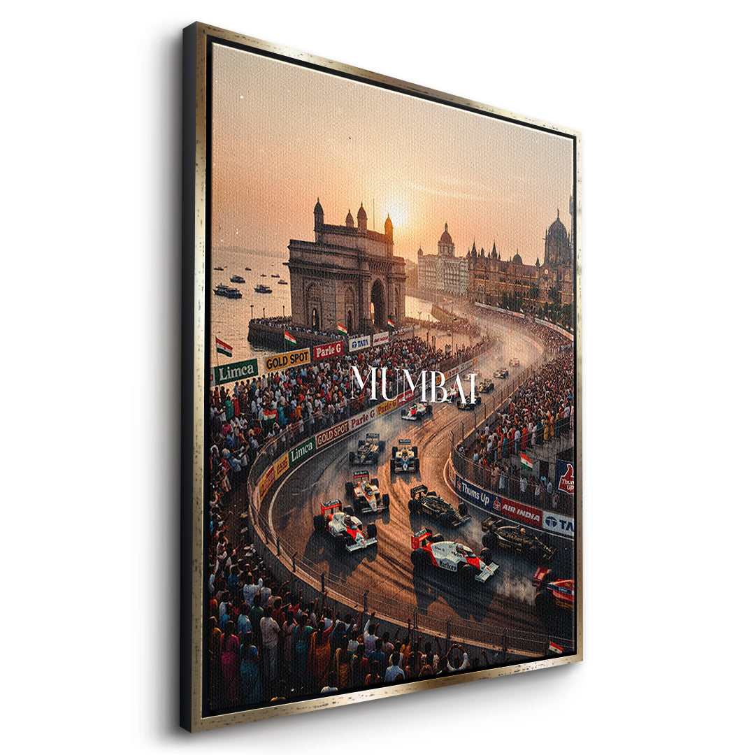 Mumbai F1 Seitenansicht Goldener Rahmen