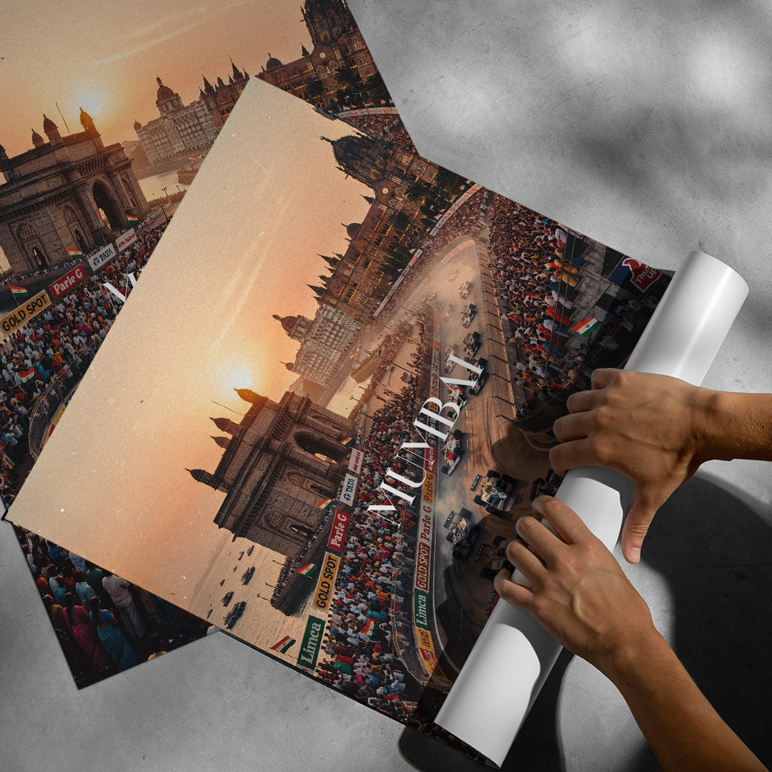 Mumbai F1 Poster gerollt