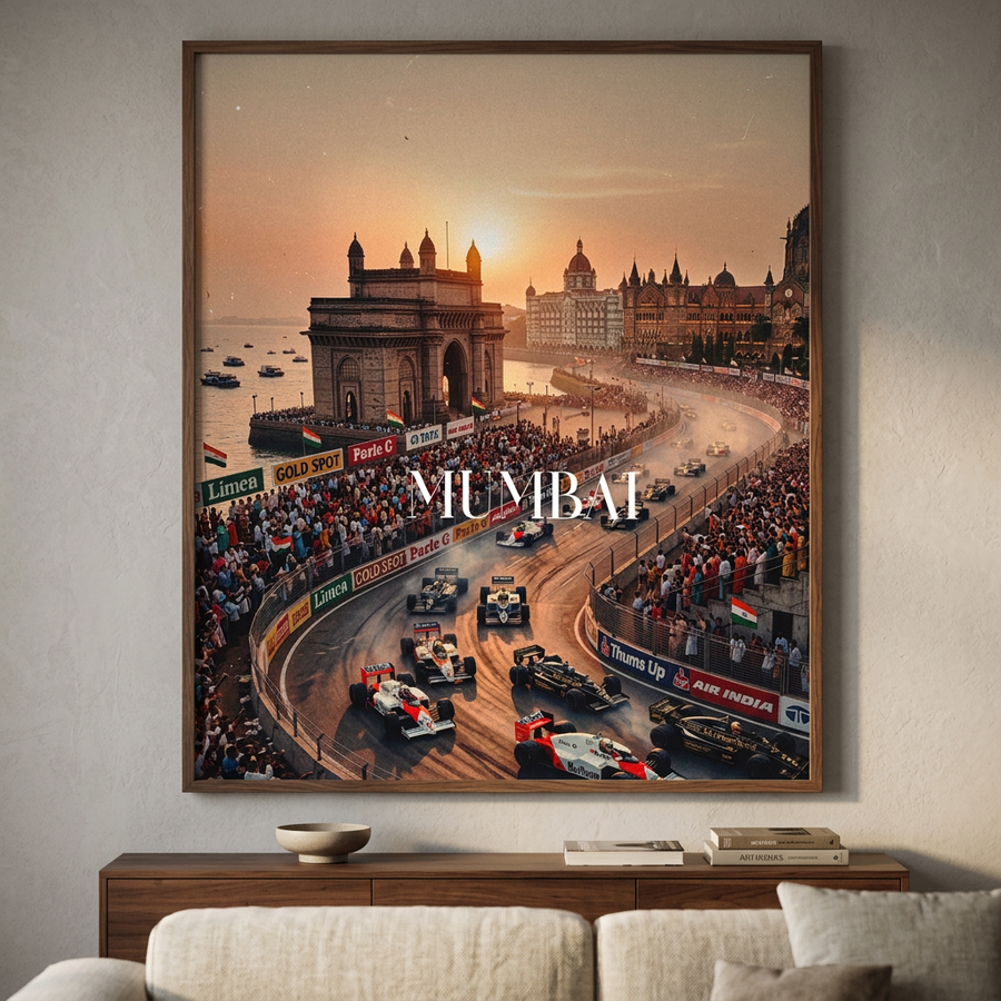 Mumbai F1 Poster im Wohnzimmer