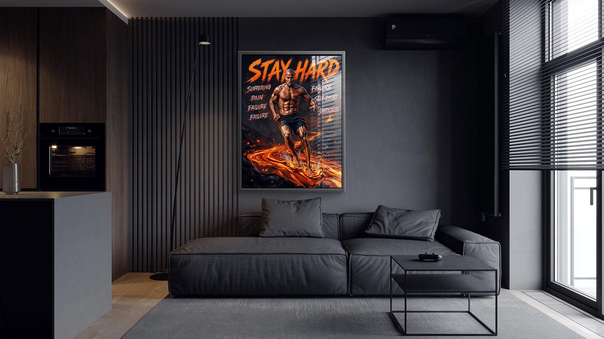 Stay Hard – Acrylglas Raumansicht