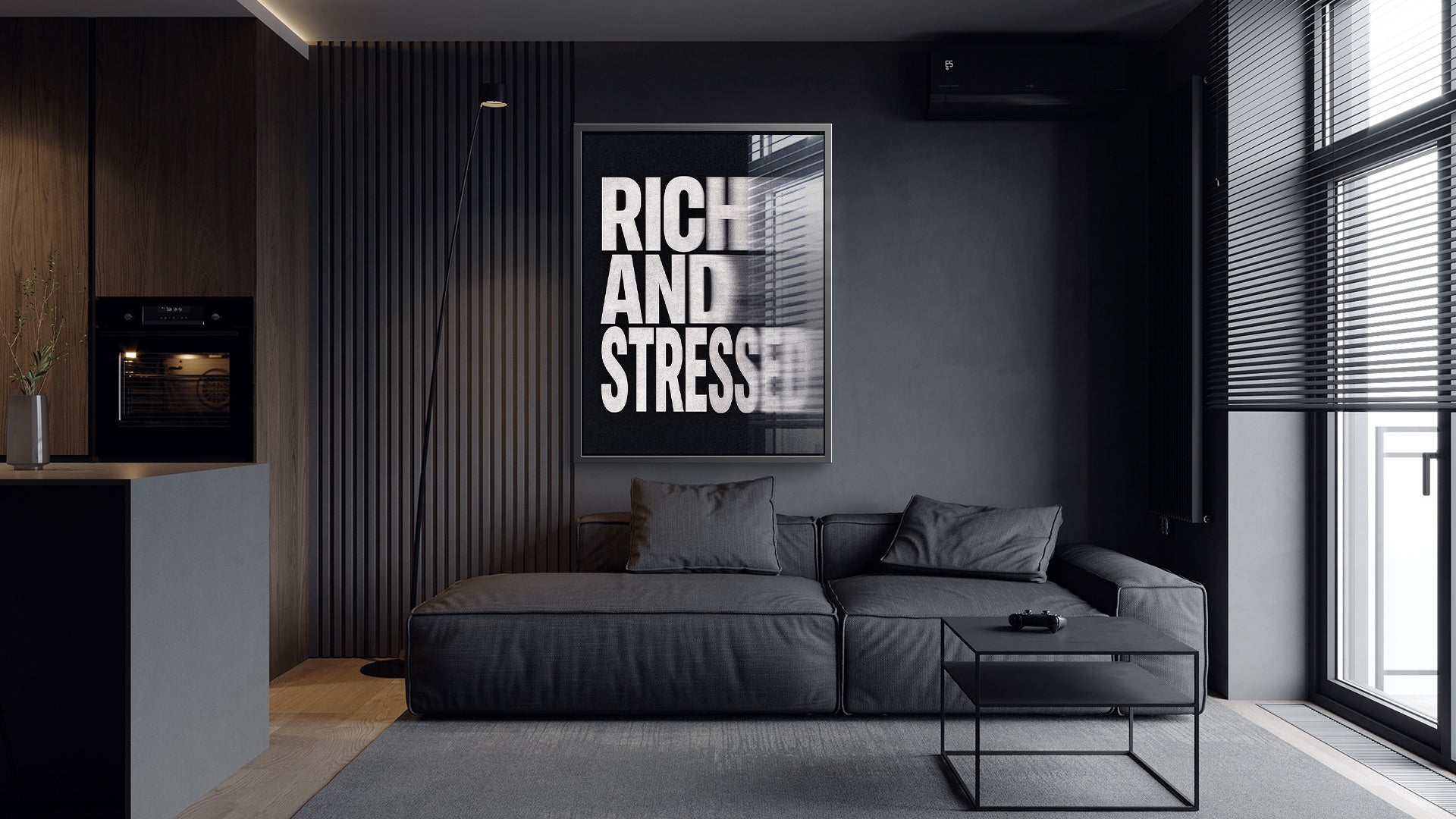 Rich and Stressed (Motion Blur) Acrylglasbild Raumansicht