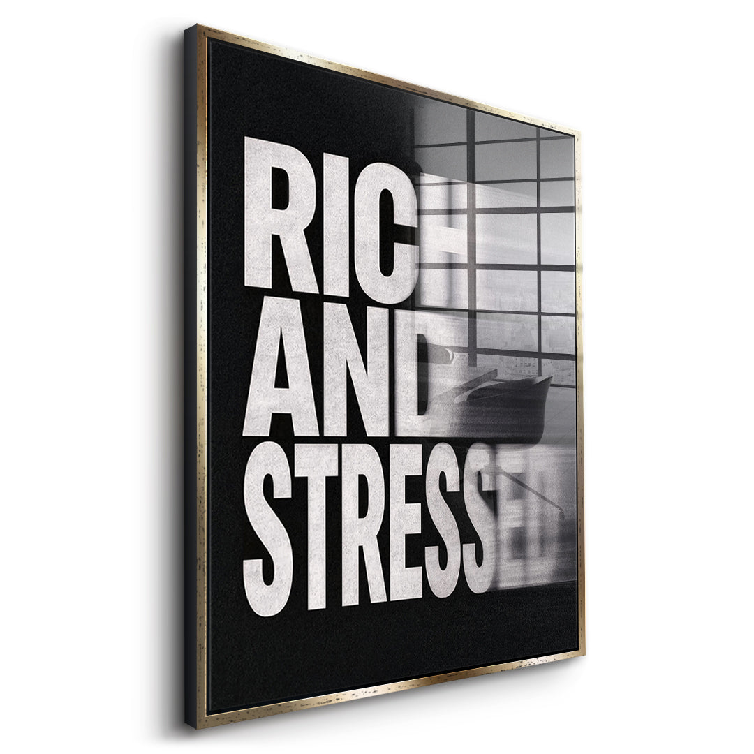 Rich and Stressed (Motion Blur) Acrylglas Seitenansicht goldener Rahmen