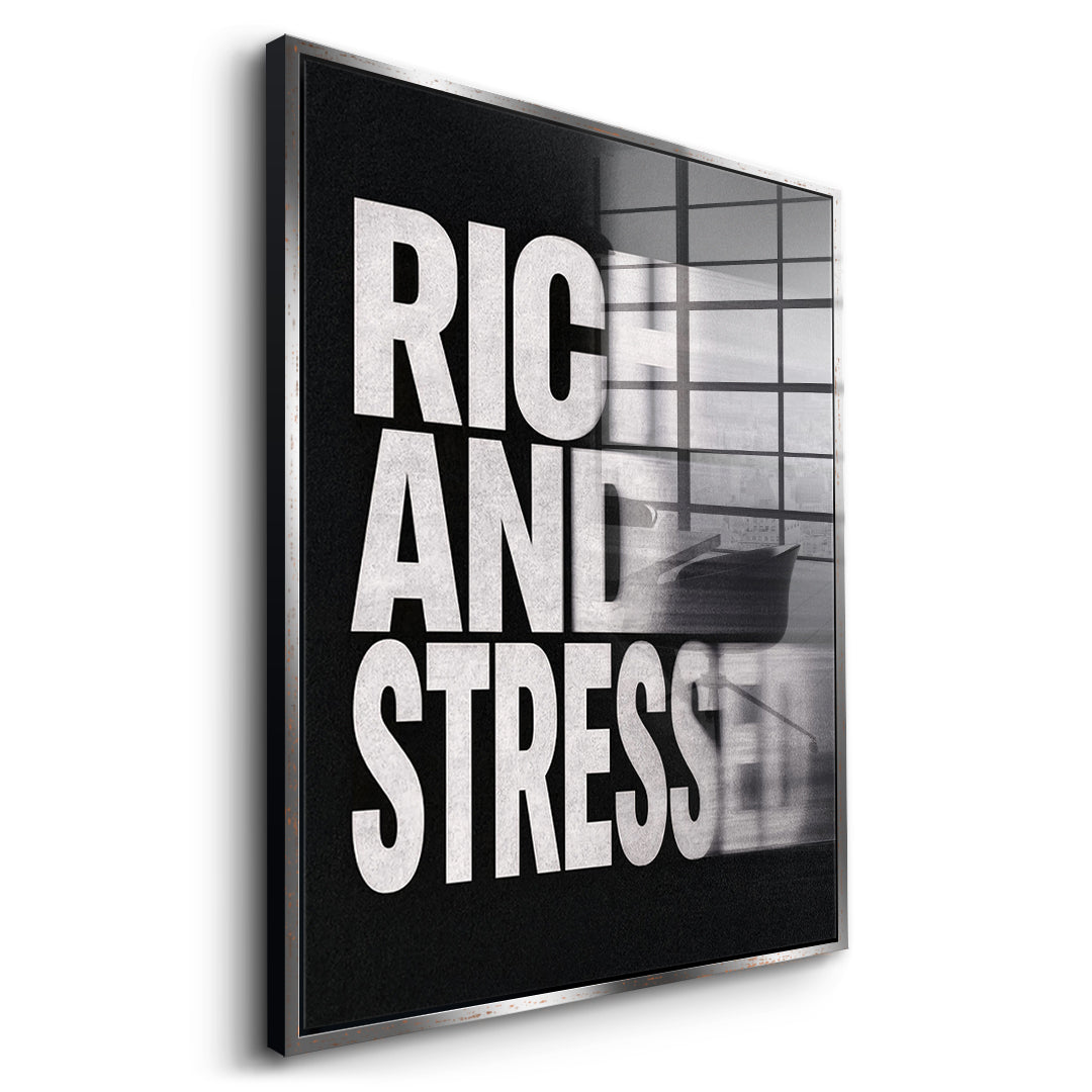 Rich and Stressed (Motion Blur) Acrylglas Seitenansicht silberner Rahmen