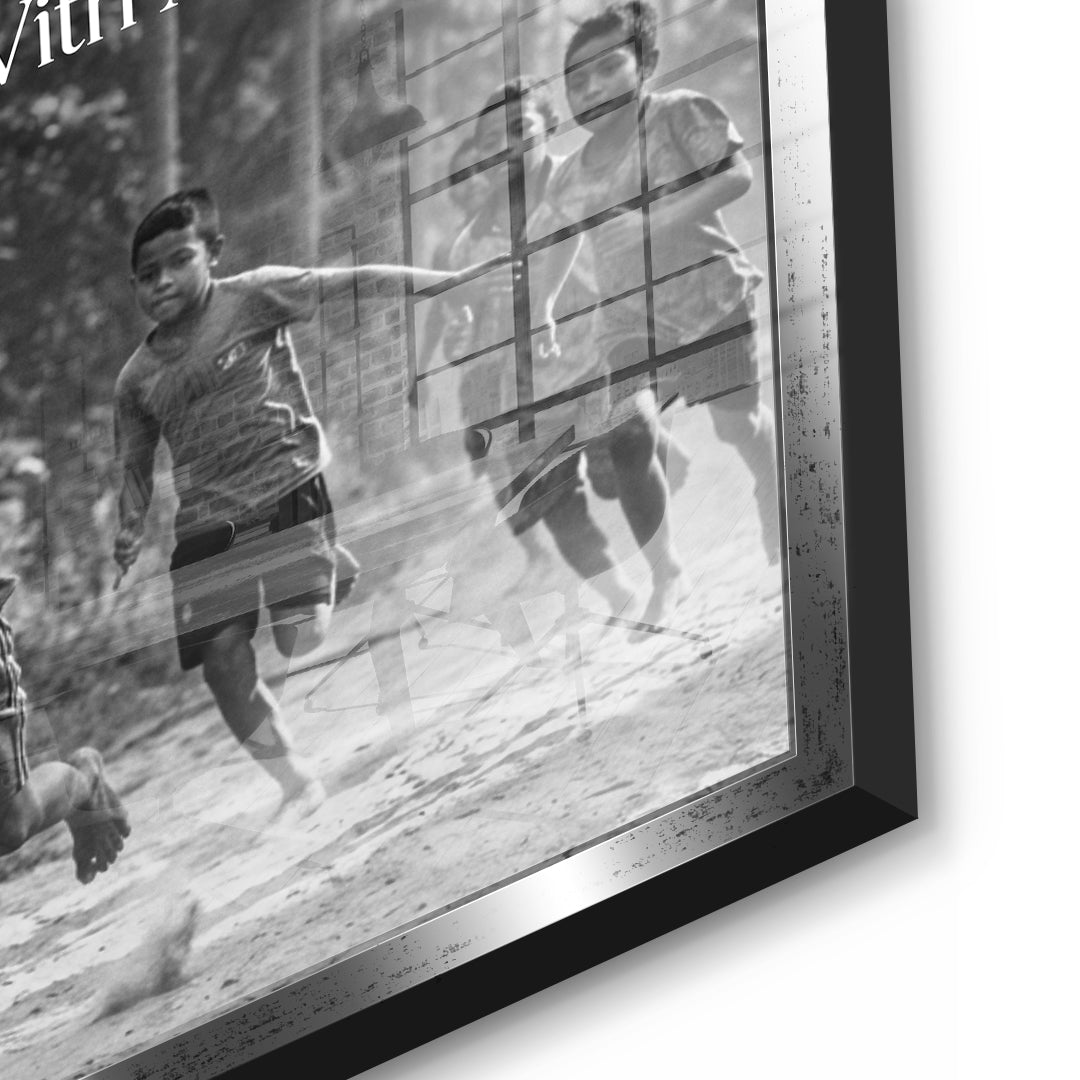 Dream Track and Field Acrylglas Schwarzweiß Detail Silber