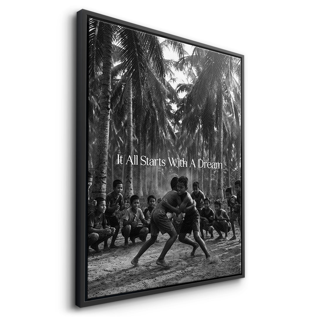 Dream Wrestling Leinwand Side Black Frame