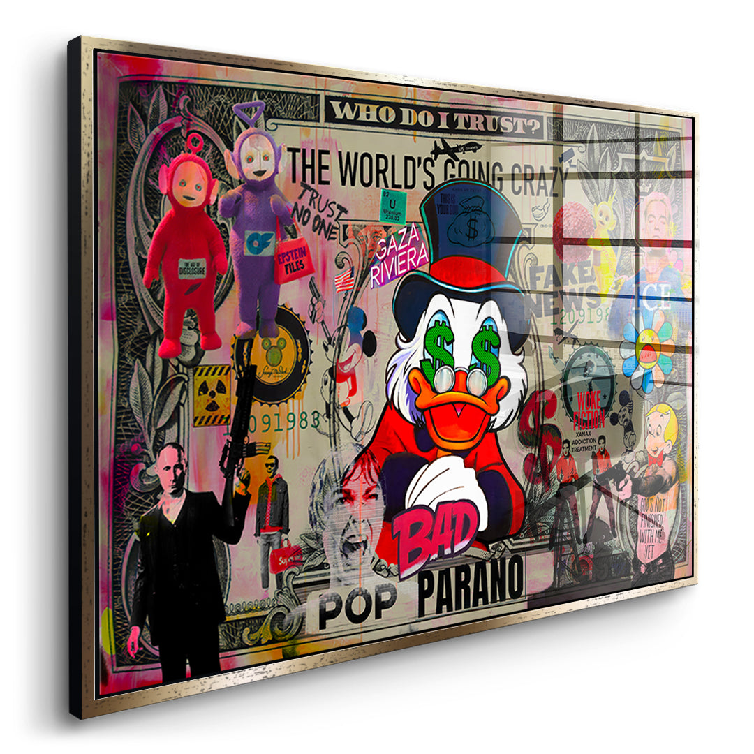 DOTCOMCANVAS FINAL POP PARANO Acrylglasbild Seitenansicht Gold