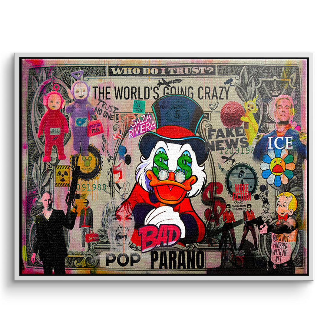 DOTCOMCANVAS FINAL POP PARANO Leinwandbild Vorderansicht Weiß