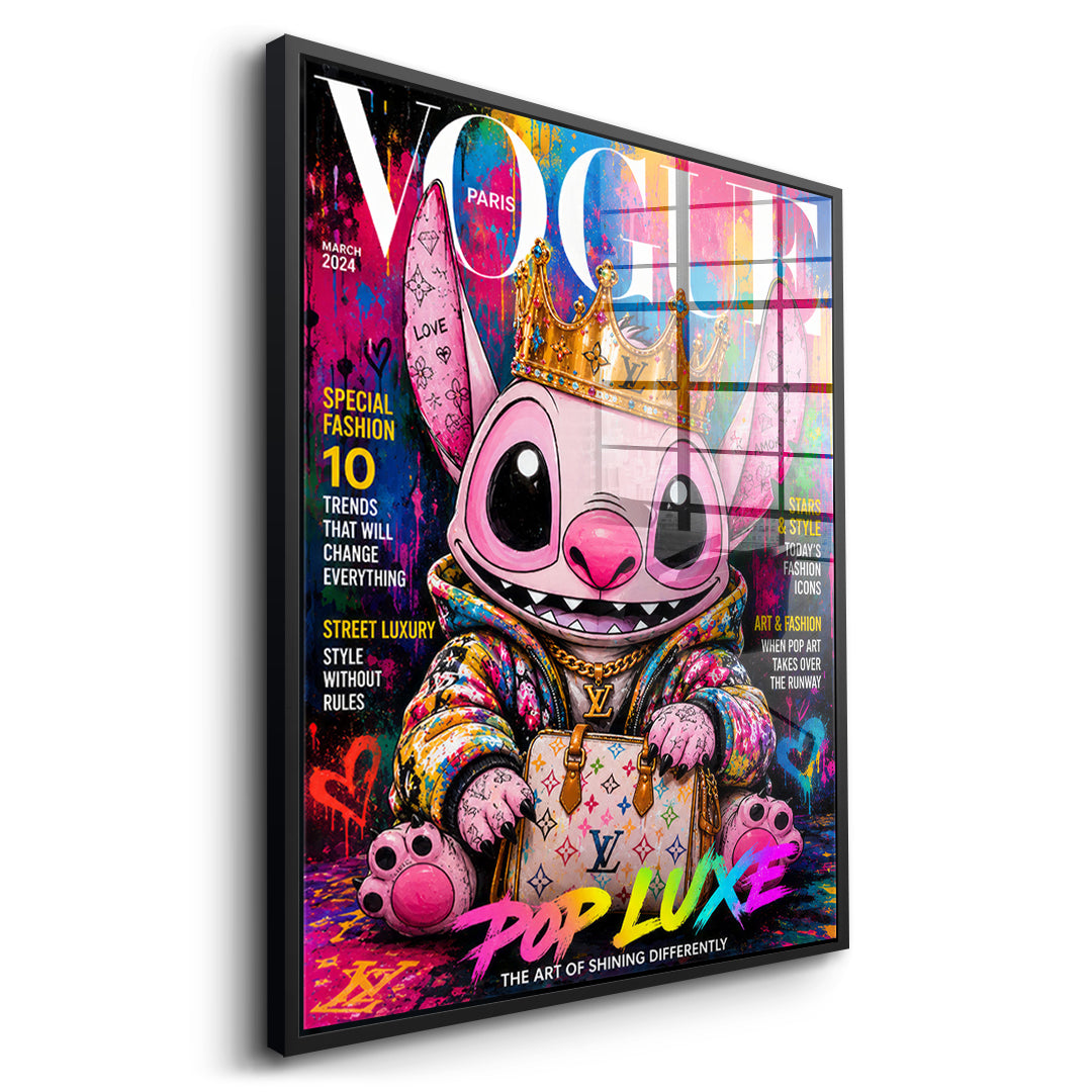 DOTCOMCANVAS Pop Luxe Acrylglasbild Seitenansicht mit schwarzem Rahmen