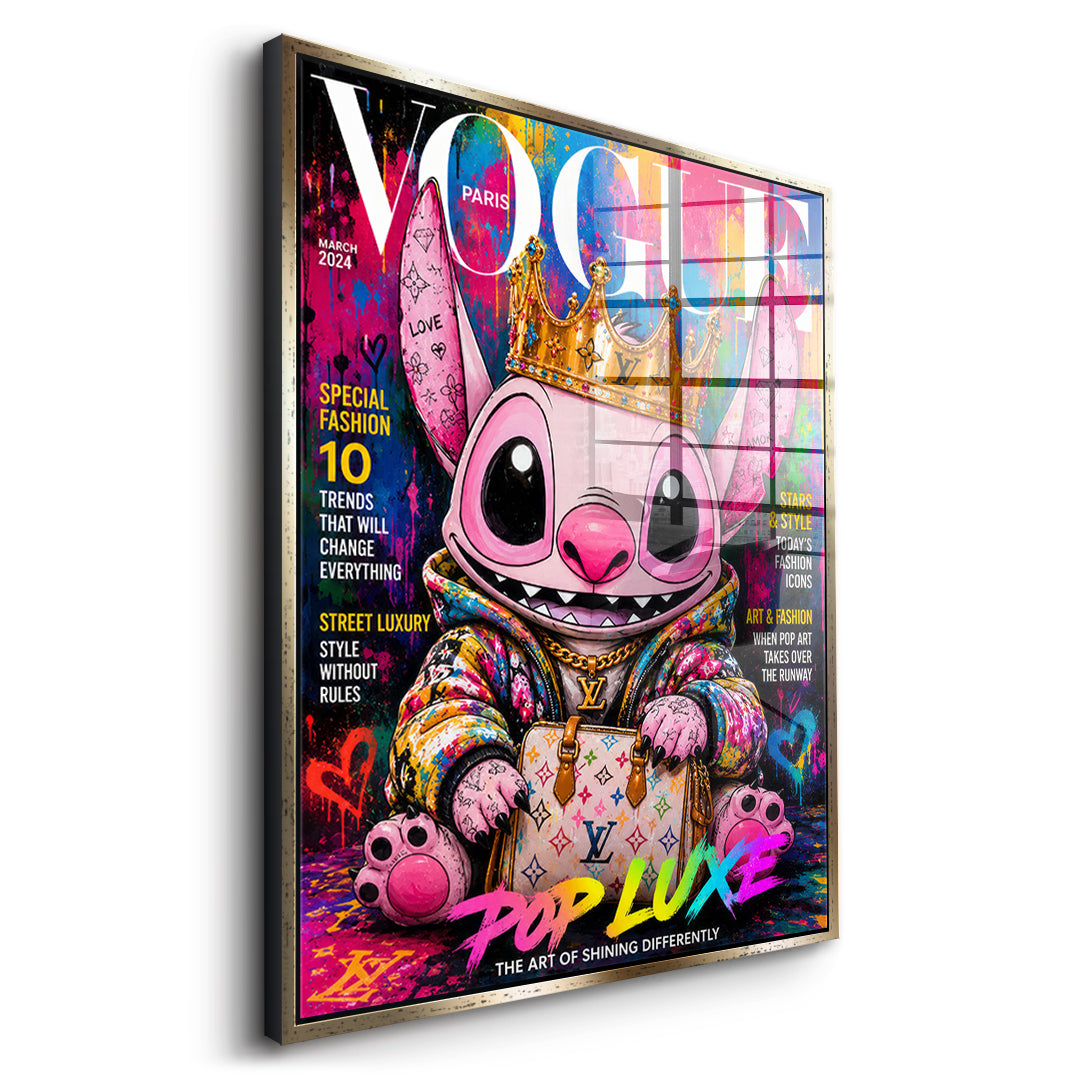 DOTCOMCANVAS Pop Luxe Acrylglasbild Seitenansicht mit goldenem Rahmen