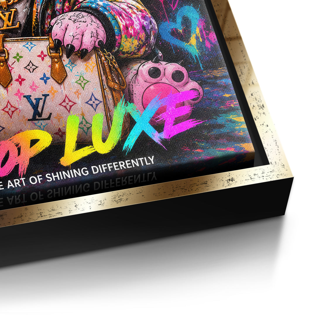 DOTCOMCANVAS Pop Luxe Leinwandbild Detailansicht mit goldenem Rahmen