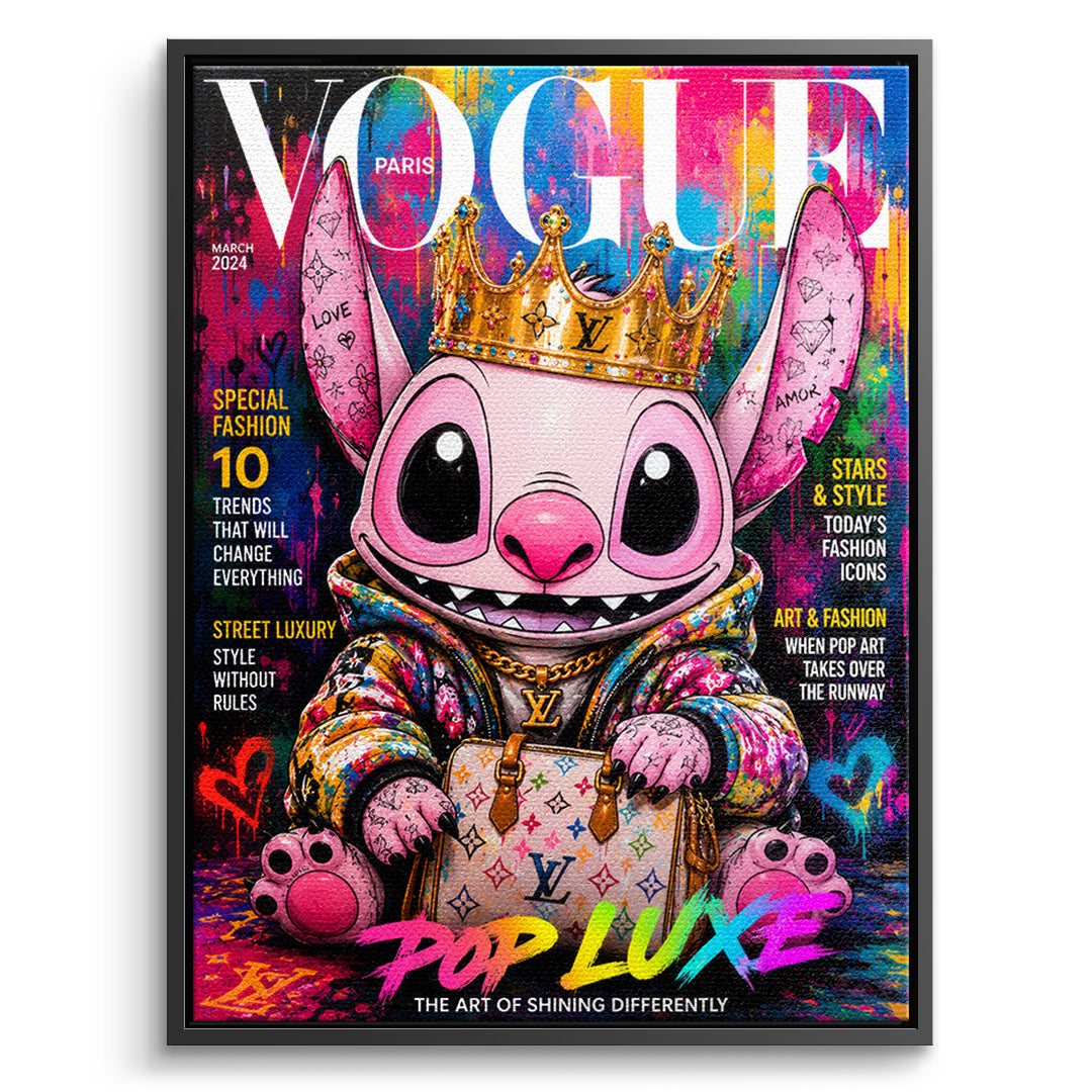 DOTCOMCANVAS Pop Luxe Leinwandbild Vorderansicht mit schwarzem Rahmen