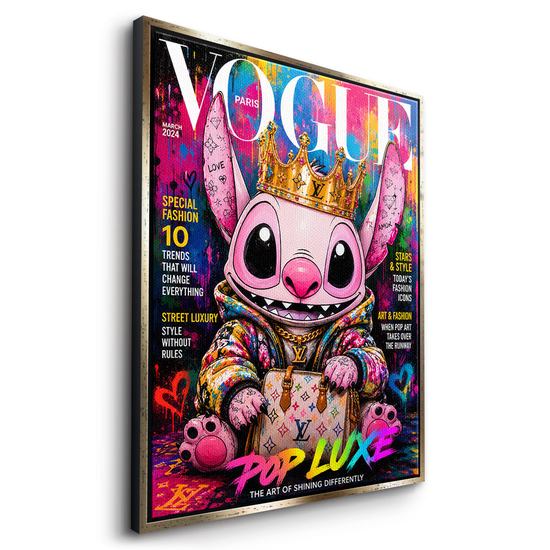 DOTCOMCANVAS Pop Luxe Leinwandbild Seitenansicht mit goldenem Rahmen