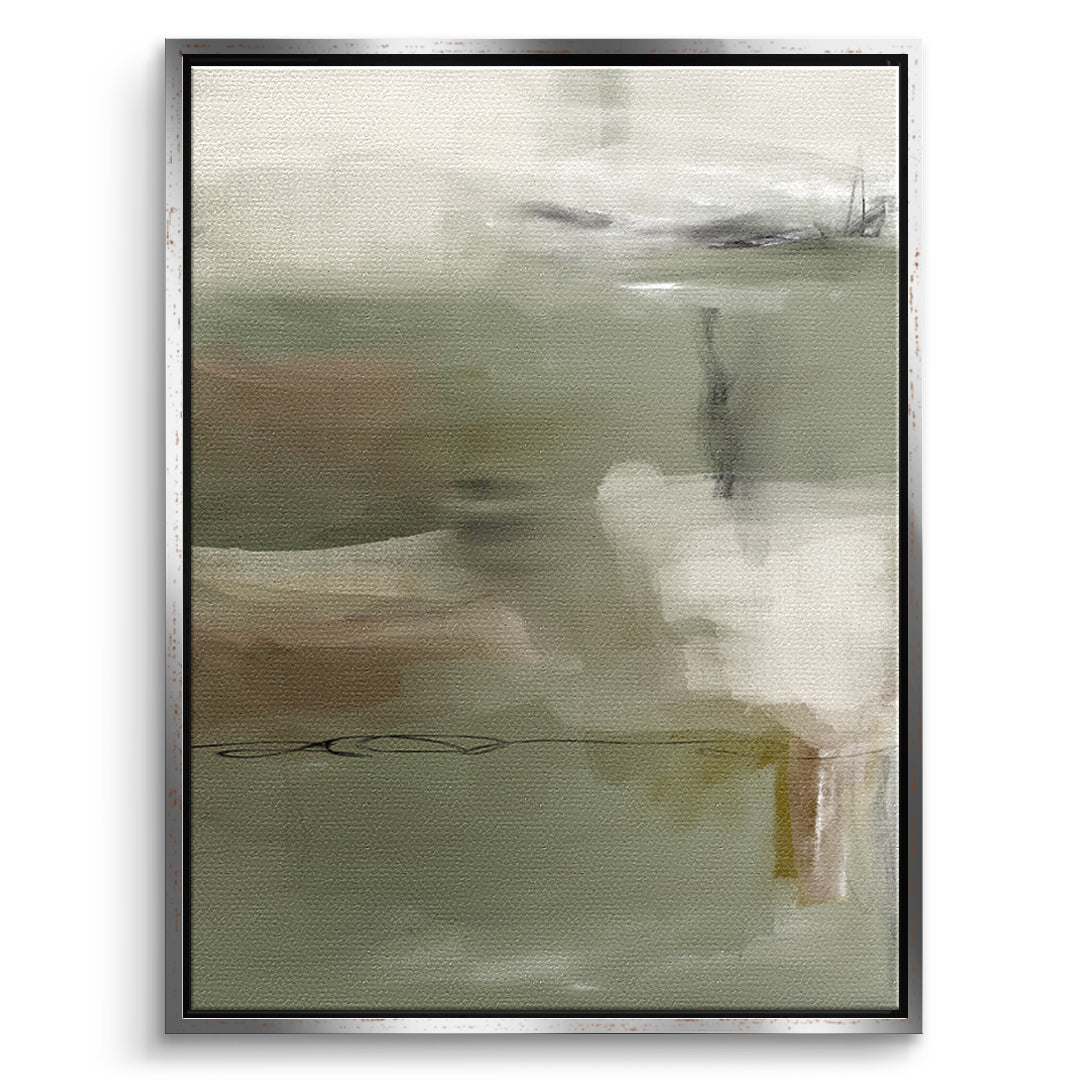 DOTCOMCANVAS Emerald Whispers Leinwandbild Vorderansicht silberner Rahmen