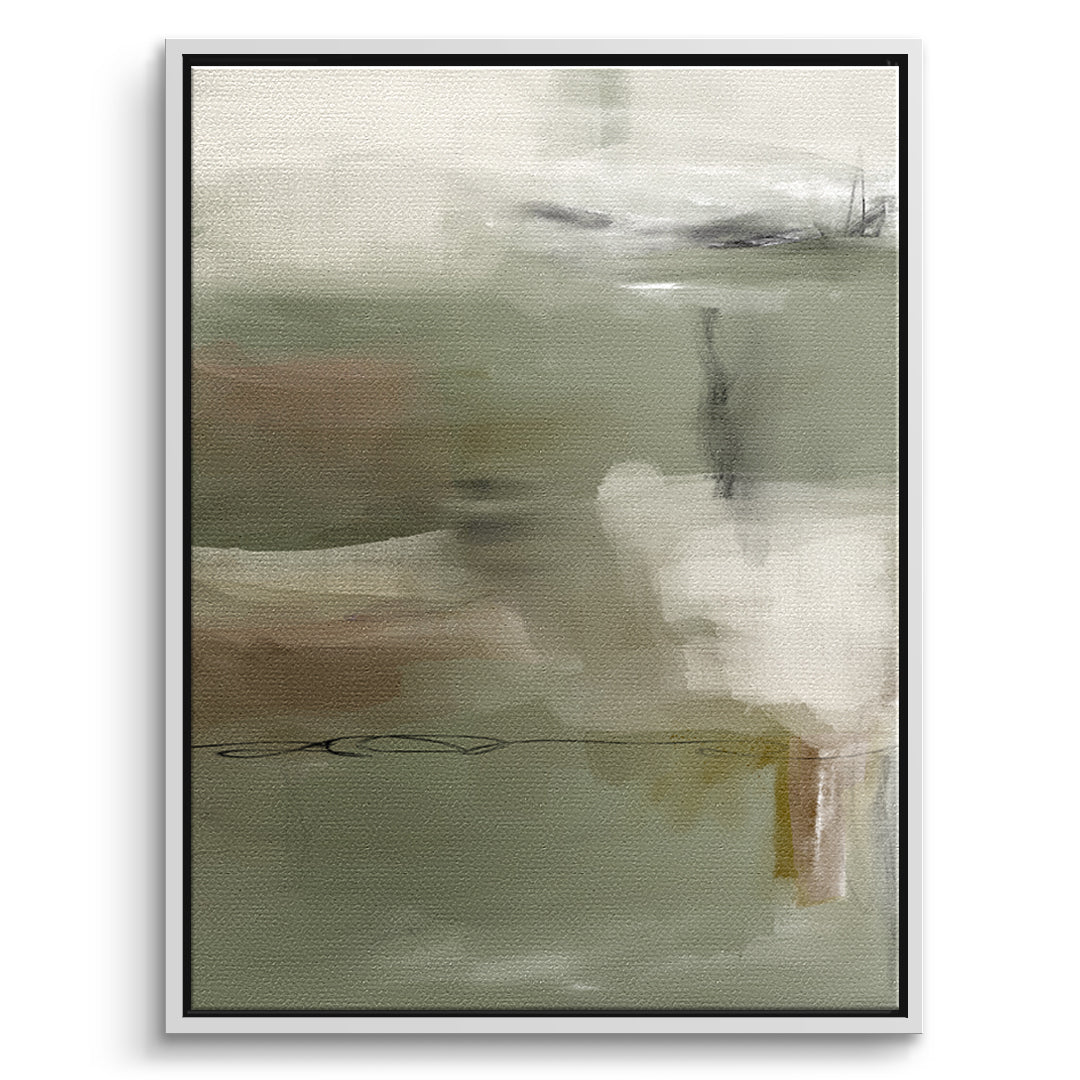 DOTCOMCANVAS Emerald Whispers Leinwandbild Vorderansicht weißer Rahmen