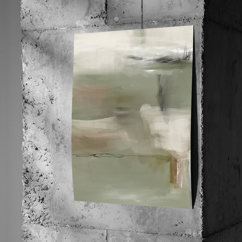 DOTCOMCANVAS Emerald Whispers Poster an Betonwand