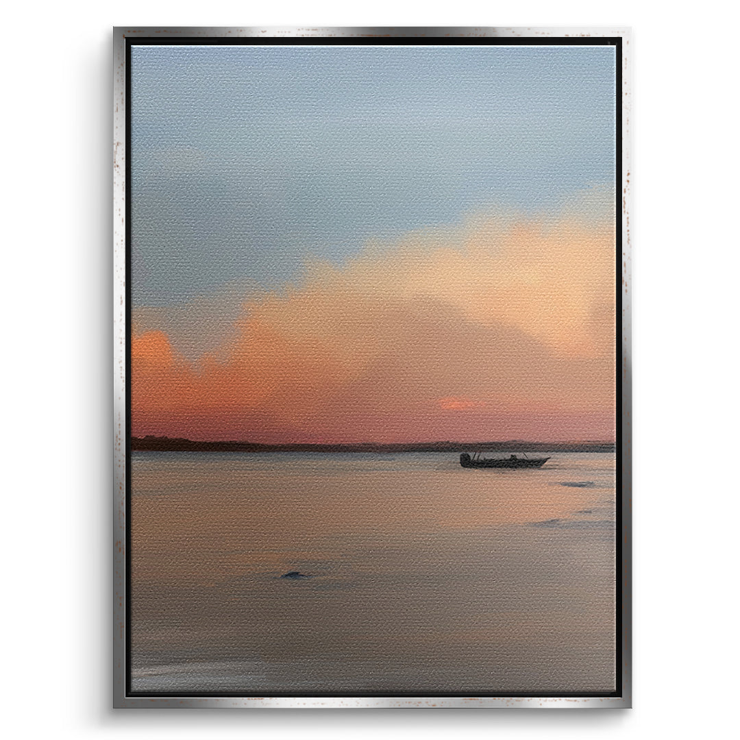 DOTCOMCANVAS Porto Rico Leinwandbild Vorderansicht silberner Rahmen