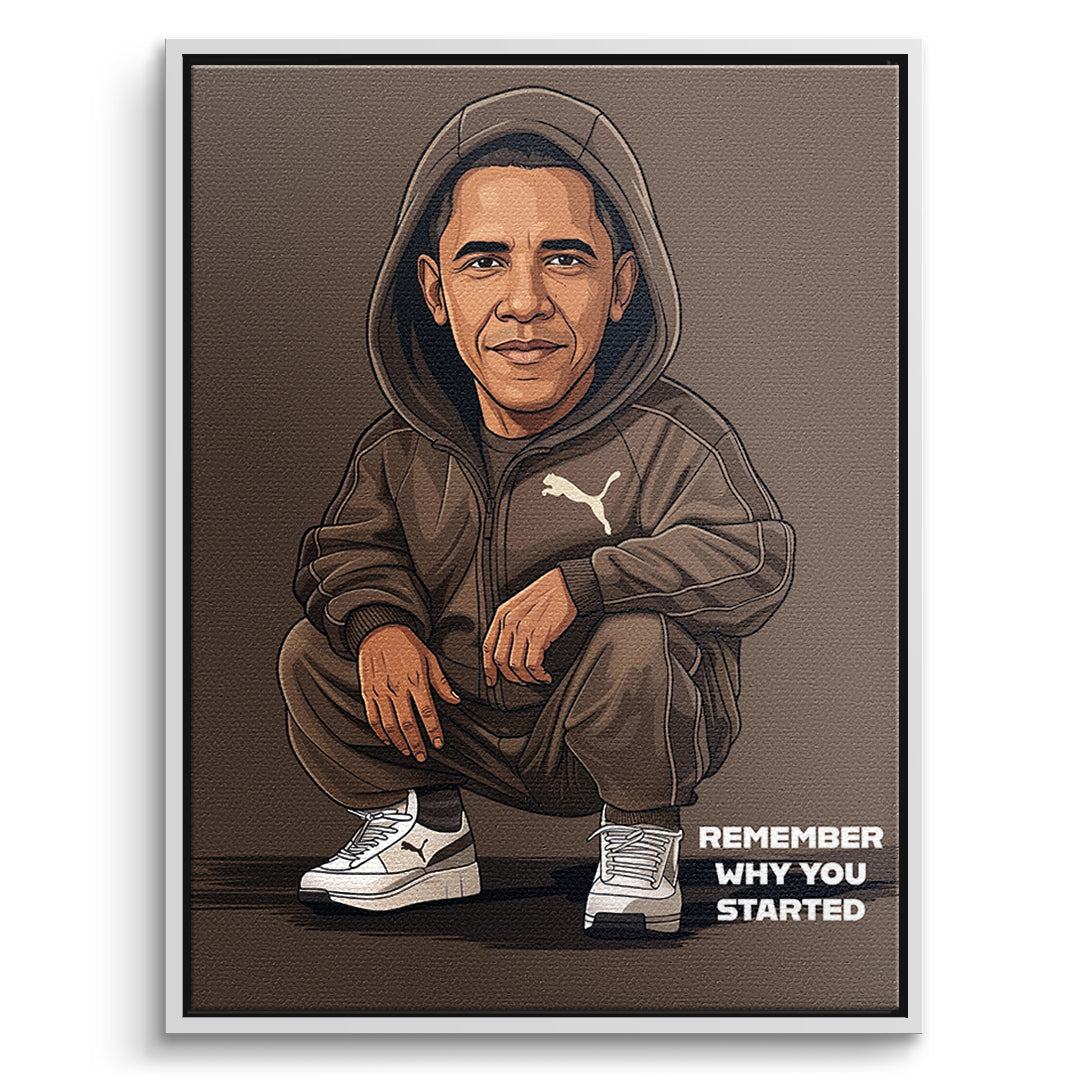 Obama Swag Leinwandbild Weiß Rahmen