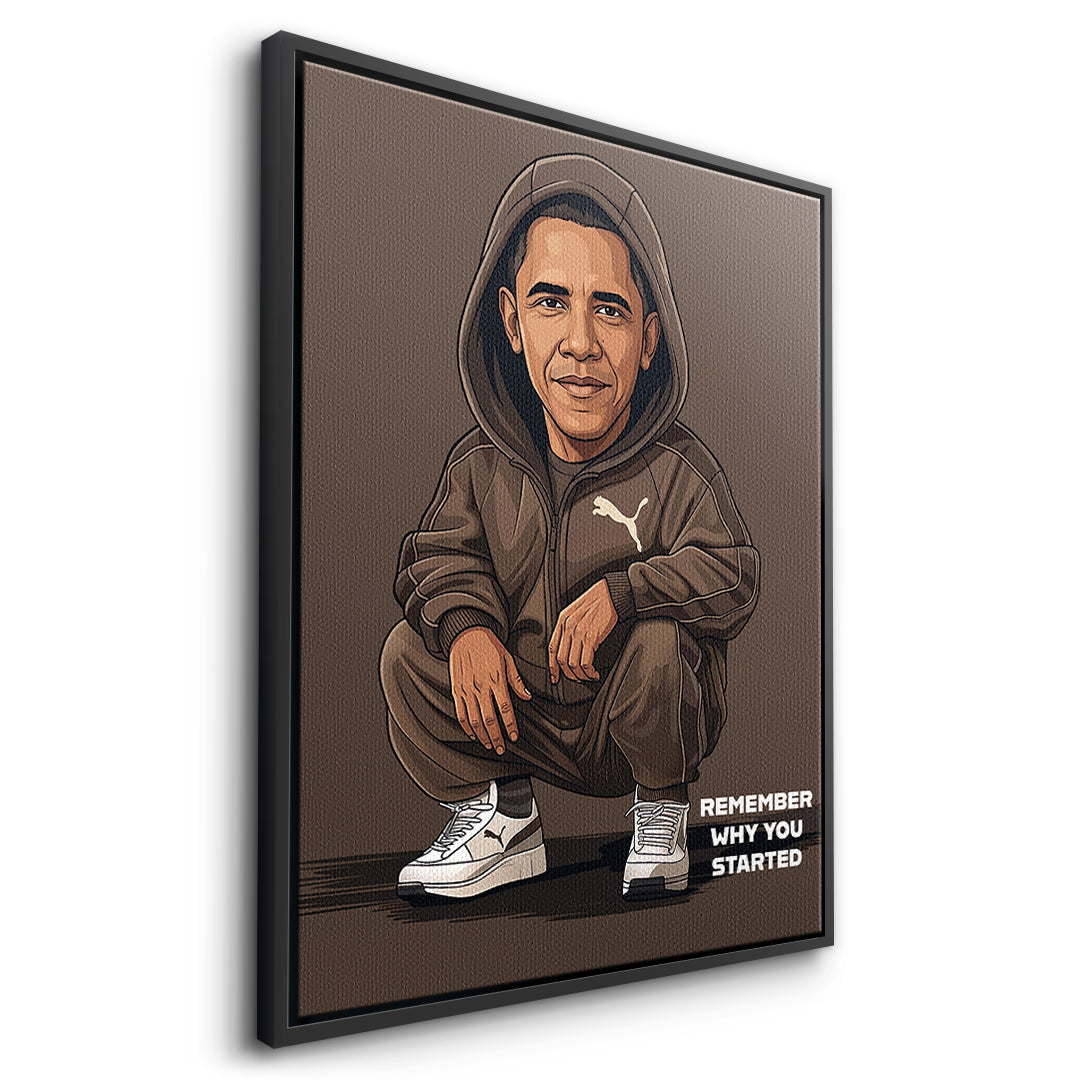 Obama Swag Leinwandbild Seitenansicht Schwarz