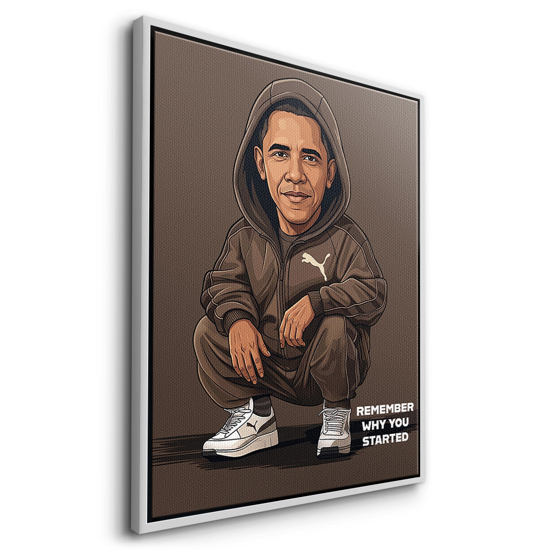 Obama Swag Leinwandbild Seitenansicht Weiß
